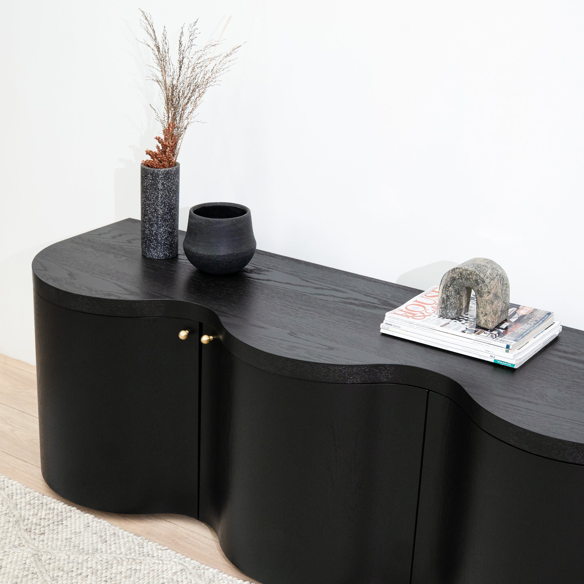 Jaya 2.15m TV Entertainment Unit - Textured Espresso Black TV/Entertainment Unit Valerie-Core