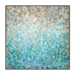 Teal Rainfall, By Danhui Nai Wall Art Gioia-Local 50x50cm Framed Canvas Black
