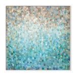 Teal Rainfall, By Danhui Nai Wall Art Gioia-Local 50x50cm Framed Canvas White