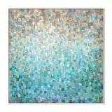 Teal Rainfall, By Danhui Nai Wall Art Gioia-Local 50x50cm Framed Canvas White