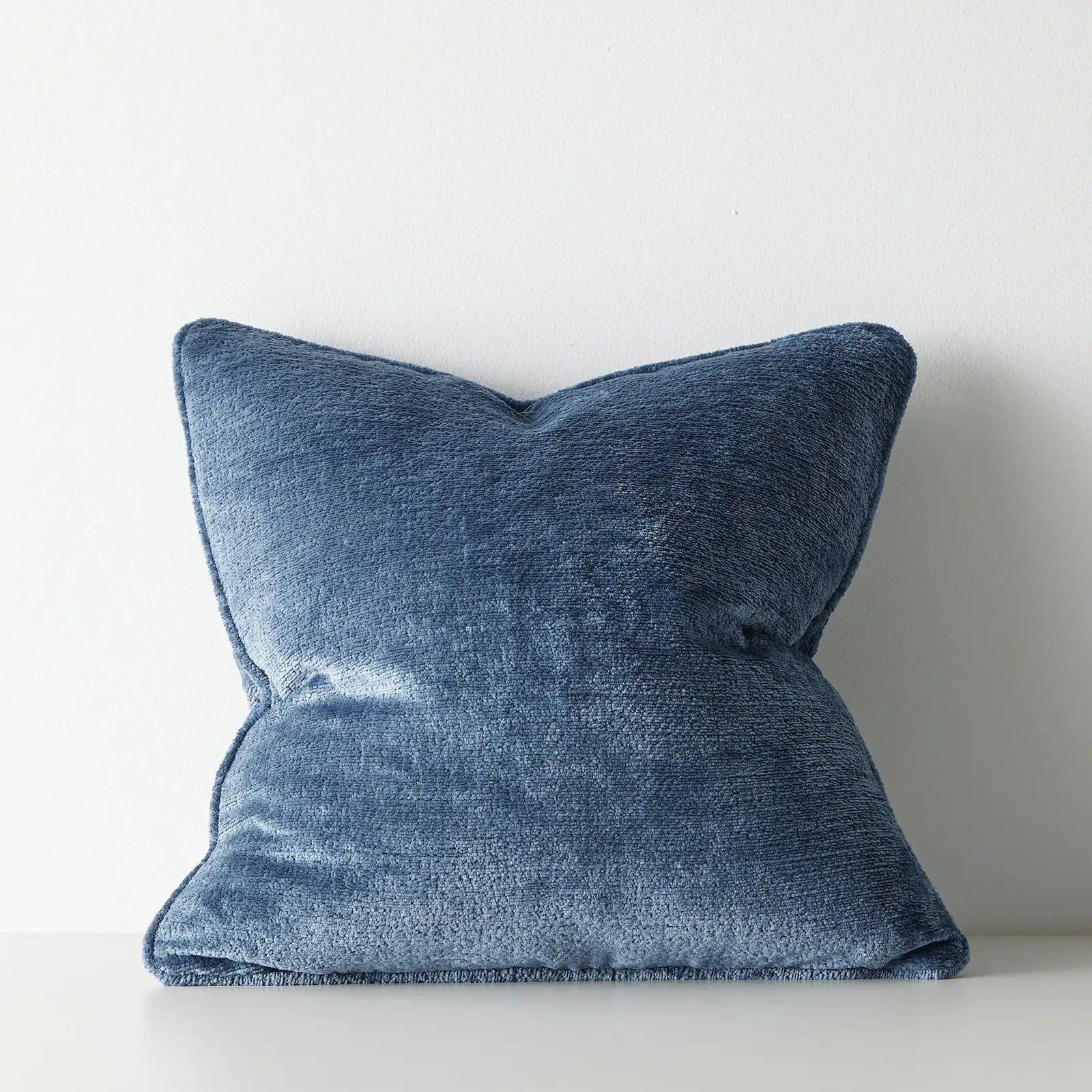 Tempo 50cm Chunky Chenille with Piped Edge Cushion Cushion Weave-Local Tempo Marine Polyester