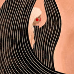 The Woman With The Black Dress, By Bea Muller Wall Art Gioia-Local 40x60cm Framed Canvas Gold