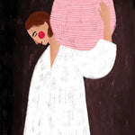 The Woman With The Pink Basket, By Bea Muller Wall Art Gioia-Local 40x60cm Framed Canvas Gold