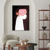 The Woman With The Pink Basket, By Bea Muller Wall Art Gioia-Local