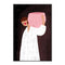 The Woman With The Pink Basket, By Bea Muller Wall Art Gioia-Local 40x60cm Framed Canvas Black