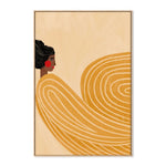 The Woman With The Yellow Stripes, By Bea Muller Wall Art Gioia-Local Oak Framed Canvas 40x60cm