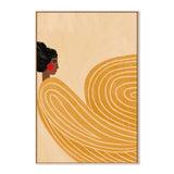 The Woman With The Yellow Stripes, By Bea Muller Wall Art Gioia-Local Oak Framed Canvas 40x60cm