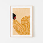 The Woman With The Yellow Stripes, By Bea Muller Wall Art Gioia-Local Black Framed Poster 40x60cm