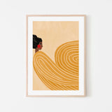 The Woman With The Yellow Stripes, By Bea Muller Wall Art Gioia-Local Black Framed Poster 40x60cm
