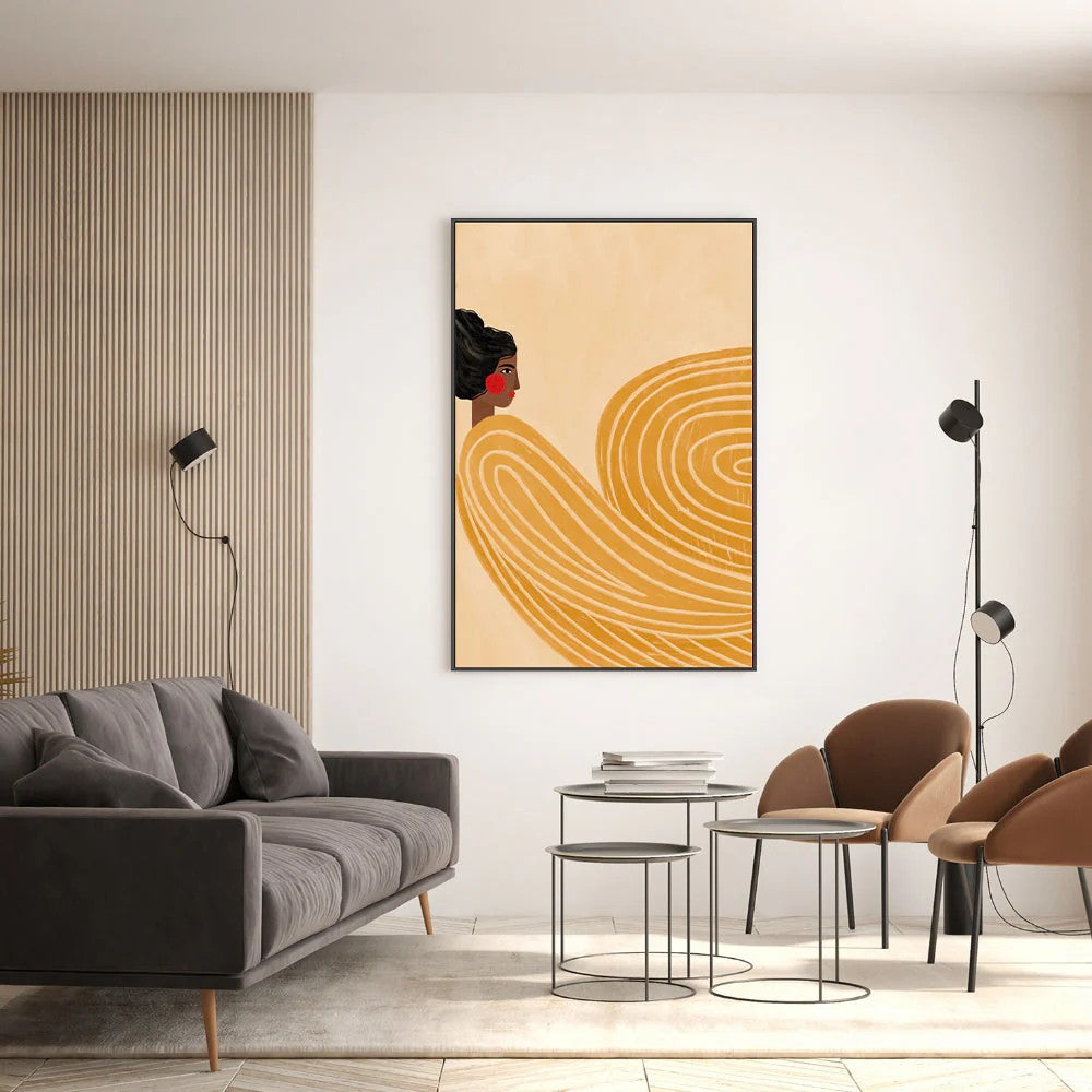 The Woman With The Yellow Stripes, By Bea Muller Wall Art Gioia-Local
