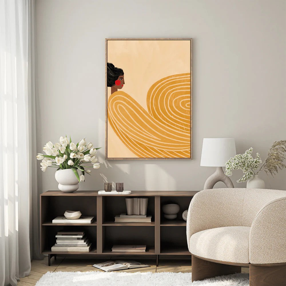 The Woman With The Yellow Stripes, By Bea Muller Wall Art Gioia-Local