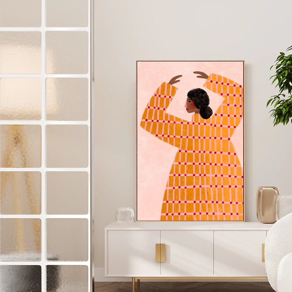 The Woman With the Checked Dress, By Bea Muller Wall Art Gioia-Local