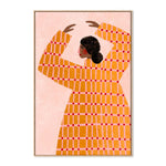 The Woman With the Checked Dress, By Bea Muller Wall Art Gioia-Local Oak Framed Canvas 40x60cm