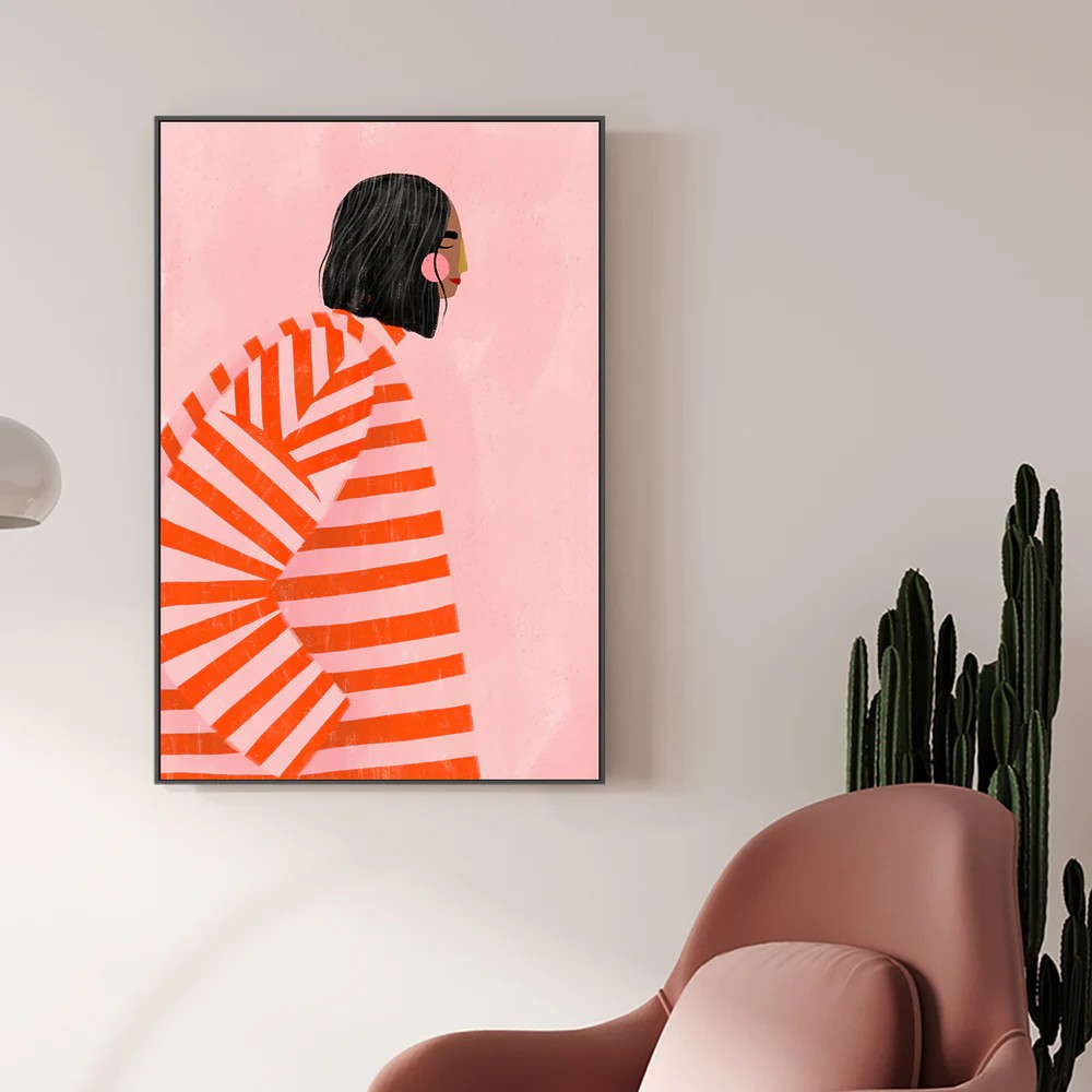 The Woman With the Orange Stripes, By Bea Muller Wall Art Gioia-Local
