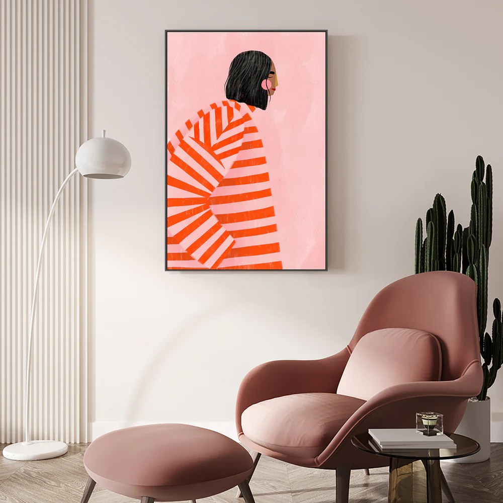 The Woman With the Orange Stripes, By Bea Muller Wall Art Gioia-Local