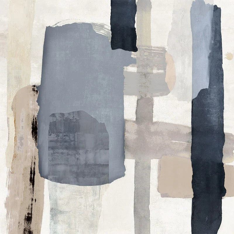 Tides in Check, Style A, By Jacob Q Wall Art Gioia-Local Gold Framed Canvas 50x50cm