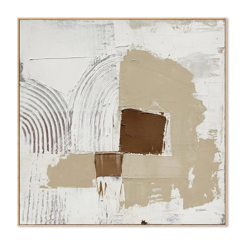 Transformation Brown, By Mike Schick Wall Art Gioia-Local Oak Framed Canvas 50x50cm