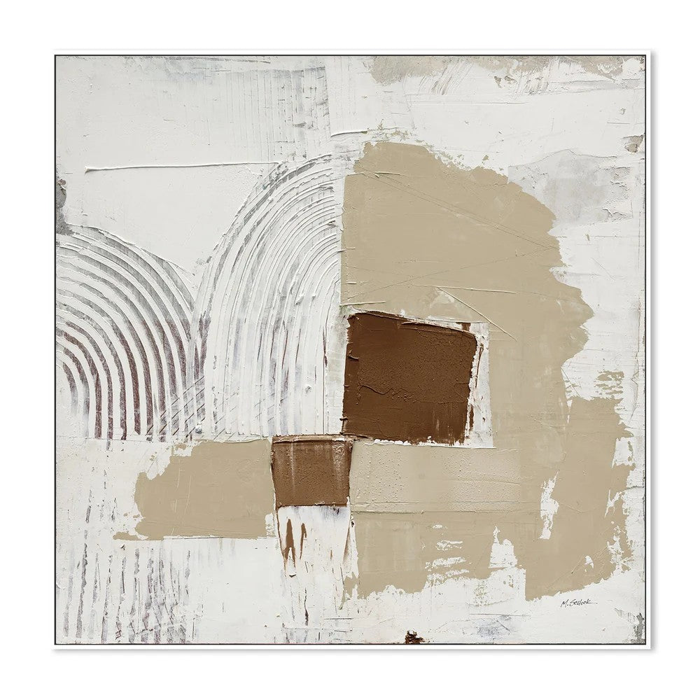 Transformation Brown, By Mike Schick Wall Art Gioia-Local White Framed Canvas 50x50cm