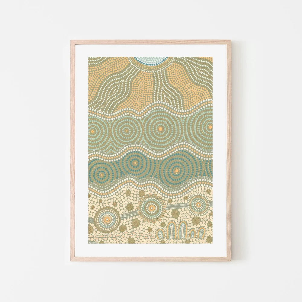 Travelling Our Land, By Domica Hill Wall Art Gioia-Local 40x60cm Framed Poster Black