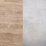 Omran 90cm Travertine Top Coffee Table - White Coffee Table Rebhi-Core