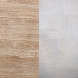 Omran 90cm Travertine Top Coffee Table - White Coffee Table Rebhi-Core