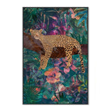 Tropical Jungle Leopard No Glasses, By Sarah Manovski Wall Art Gioia-Local 40x60cm Framed Canvas Black