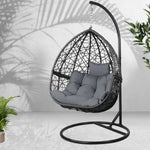 Ubud Outdoor Wicker Nest Shaped Egg Chair - Black