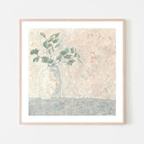 Vase Series Eucalyptus Branch, By Karen Cavania Wall Art Gioia-Local 50x50cm Framed Poster Black
