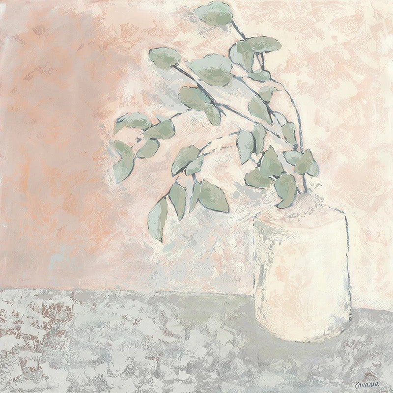 Vase Series Gum Branch, By Karen Cavania Wall Art Gioia-Local 50x50cm Framed Canvas Gold