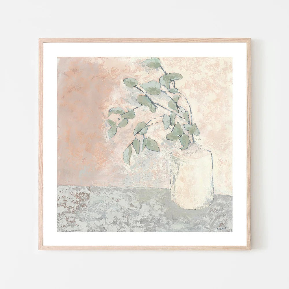 Vase Series Gum Branch, By Karen Cavania Wall Art Gioia-Local 50x50cm Framed Poster Black