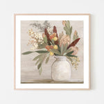 Warm Protea, Style A, By Julia Purinton Wall Art Gioia-Local 50x50cm Framed Poster Black