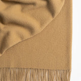 Ex Display - Nevis Wool Throw Rug - Camel Throw Weave-Local