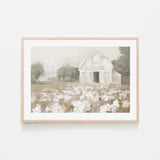 White Barn Meadow Neutral, By Danhui Nai Wall Art Gioia-Local 60x40cm Framed Poster Black