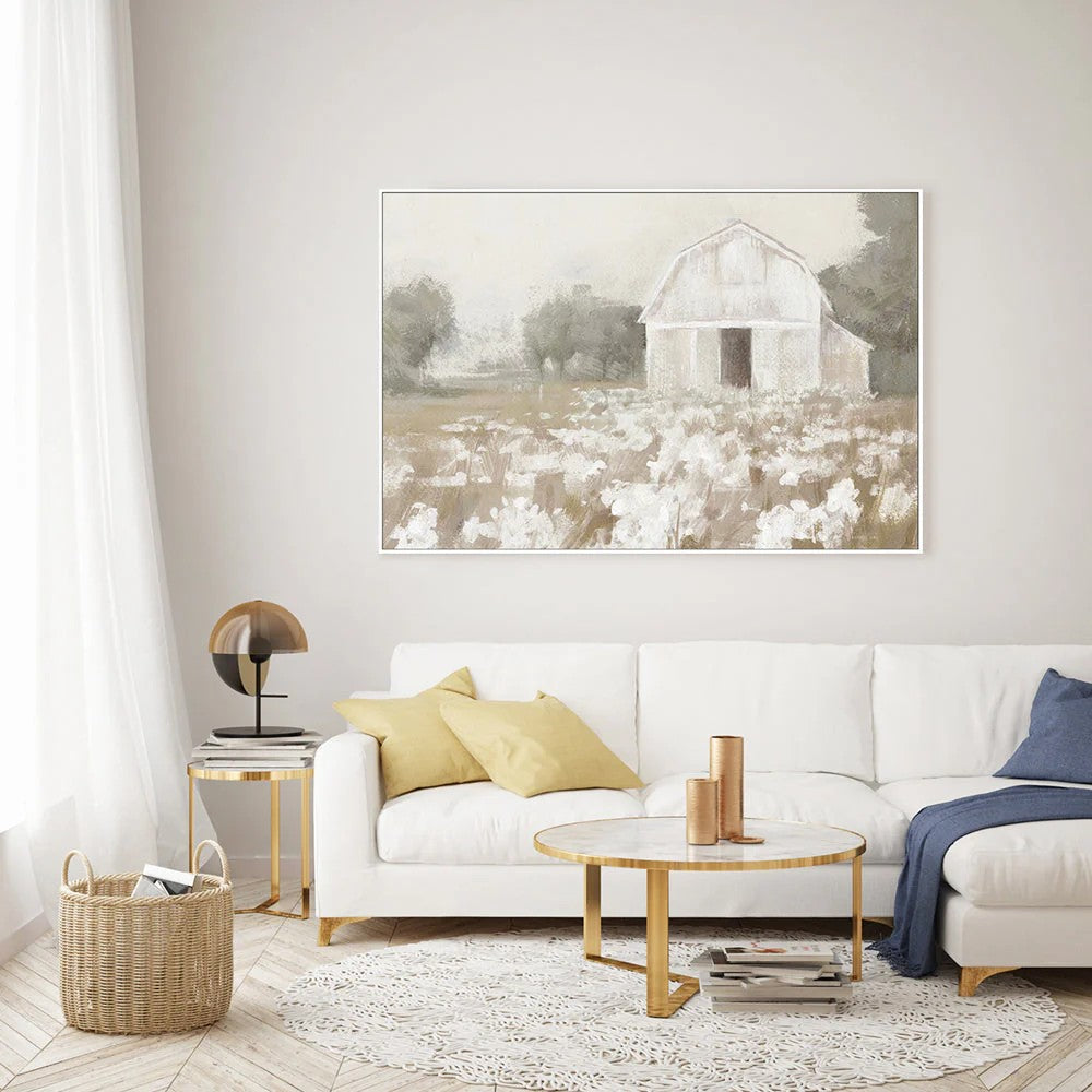 White Barn Meadow Neutral, By Danhui Nai Wall Art Gioia-Local
