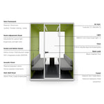 Evolve 4 Person Large Meeting Pod - Black with Furniture by Humble Office Silent Booth Hbox-Core   