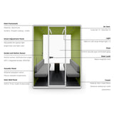 Evolve 4 Person Large Meeting Pod - Black with Furniture by Humble Office Silent Booth Hbox-Core   