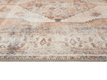 Yvana 370cm x 280cm Traditional Distressed Washable Rug - Brown and Beige