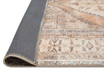 Yvana 230cm x 160cm Traditional Distressed Washable Rug - Brown and Beige Rug MissAmara-Local   