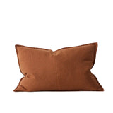 Ex Display - Como Linen Stonewashed Vintage Look Lumbar Cushion - Tobacco Cushion Weave-Local