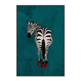 Zebra In Heels, By Sarah Manovski Wall Art Gioia-Local 40x60cm Framed Canvas Black