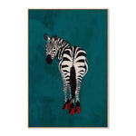 Zebra In Heels, By Sarah Manovski Wall Art Gioia-Local 40x60cm Framed Canvas Oak