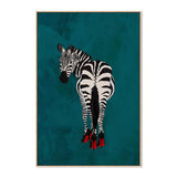 Zebra In Heels, By Sarah Manovski Wall Art Gioia-Local 40x60cm Framed Canvas Oak