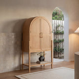 Zia 1.83m (H) Ash Curve Cabinet - Natural Cabinet Nicki-Core