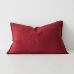 Como Linen Stonewashed Vintage Look Lumbar Cushion Cushion Weave-Local Como Rhubarb 60cm x 40cm Polyester