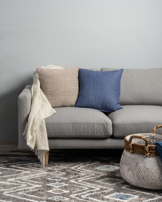 Ex Display - Ollo Adria Linen & Cotton Cushion - Indigo Cushion Furtex-Local   