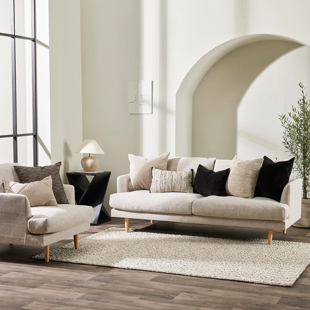 Ex Display - Ollo Alba Cushion with Feather Inserts - Toffee Cushion Furtex-Local