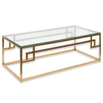 Anderson 1.2m Coffee Table - Glass Top - Brushed Gold Base CF2421-BS