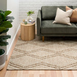 Amelia Boho Textured Hypo-Allergenic Wool Rug - Beige Rug Mos-Local