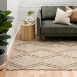 Amelia Boho Textured Hypo-Allergenic Wool Rug - Beige Rug Mos-Local