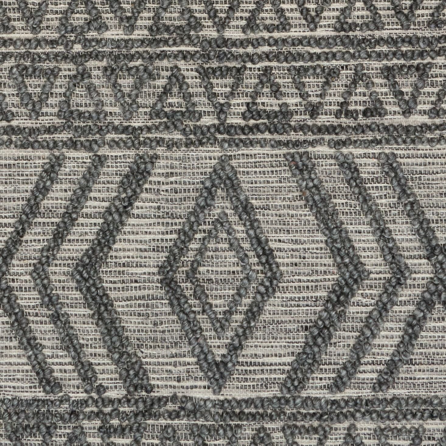 Amelia Tribal Textured Hypo-Allergenic Wool Rug - Charcoal Rug Mos-Local